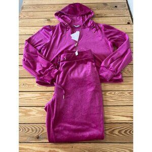 NWT $88 Magaschoni Velvet Sweat Suit Size XL Women’s Fuchsia